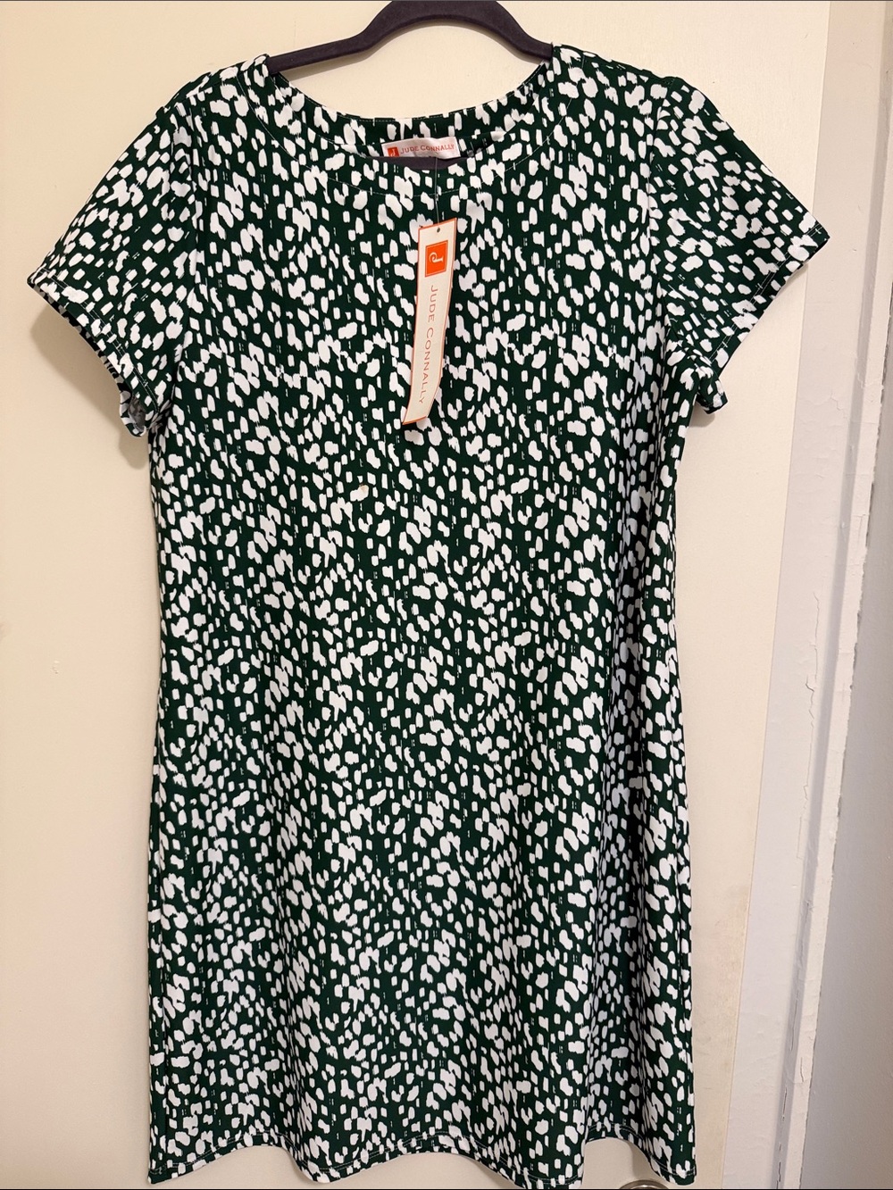 Jude Connally Green & White Dress (Oh So Comfy!) NWT